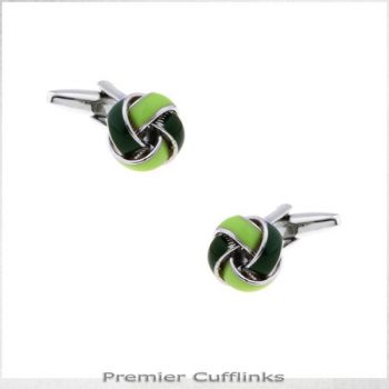 LIME AND FOREST GREEN KNOT CUFFLINKS