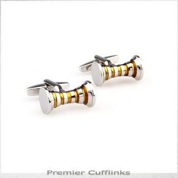 SILVER AND GOLD HOURGLASS CUFFLINKS