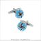 SILVER AND SKY BLUE KNOT CUFFLINKS