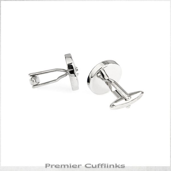 SILVER WITH RED PETAL CUFFLINKS