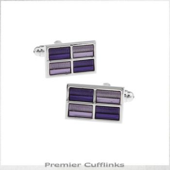 SILVER WITH SHADES OF PURPLE RECTANGLES CUFFLINKS