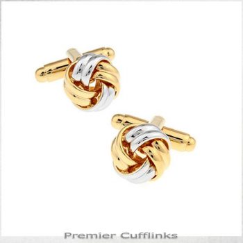 SILVER AND GOLD KNOT CUFFLINKS