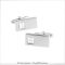 SILVER RECTANGLE WITH CRYSTAL INSET CUFFLINKS