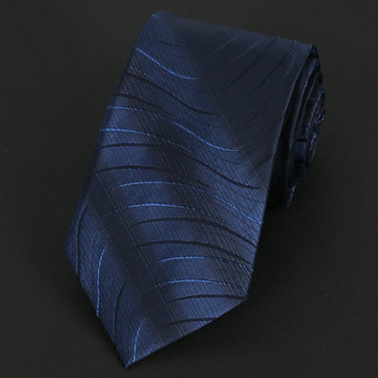 Dark Blue with Swirls Silk Tie
