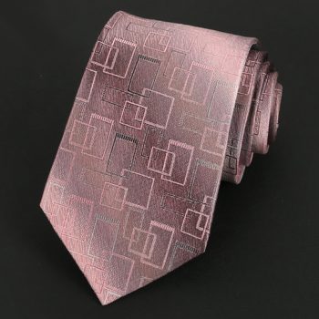 Blush With Art Deco Squares Silk Tie