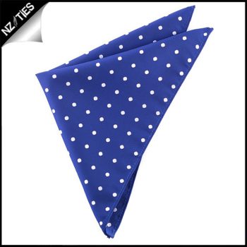 Navy Blue Polka Dot Pocket Square Handkerchief