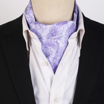 Lavender Purple Paisley Ascot Cravat