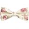 Cream with Pink Roses Pattern Bow Tie
