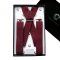 Burgundy X3.5cm Men's Braces Suspenders