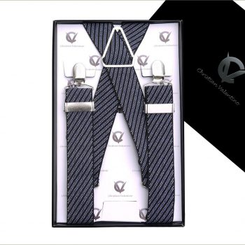Black, White & Blue Diagonal Stripes 3.5X XL Braces