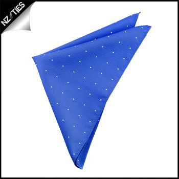 Royal Blue Pin Dot Pocket Square Handkerchief