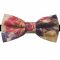 Tan With Pastel Florals Bicast Leather Bow Tie