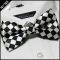 Boys Black & White Harlequin Bow Tie