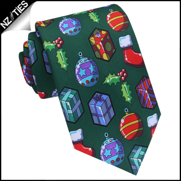 Green Christmas Decorations Tie