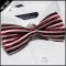 Scarlet Red and White Stripes Bow Tie