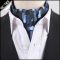 Men's Black With Blue Paint Ascot Cravat