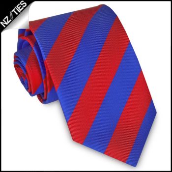 Red & Blue Stripes Mens Sports Necktie