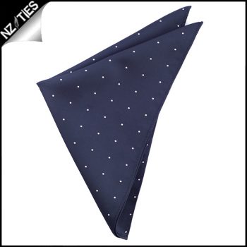 Midnight Blue Pin Dot Pocket Square Handkerchief