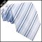 Light Blue With Navy & White Stripes Mens Necktie