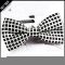 White And Black Grids Bow Tie