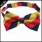 Mens Red, Black & Yellow Stripes Bow Tie