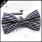 Blue and White Horizontal Stripes Bow Tie