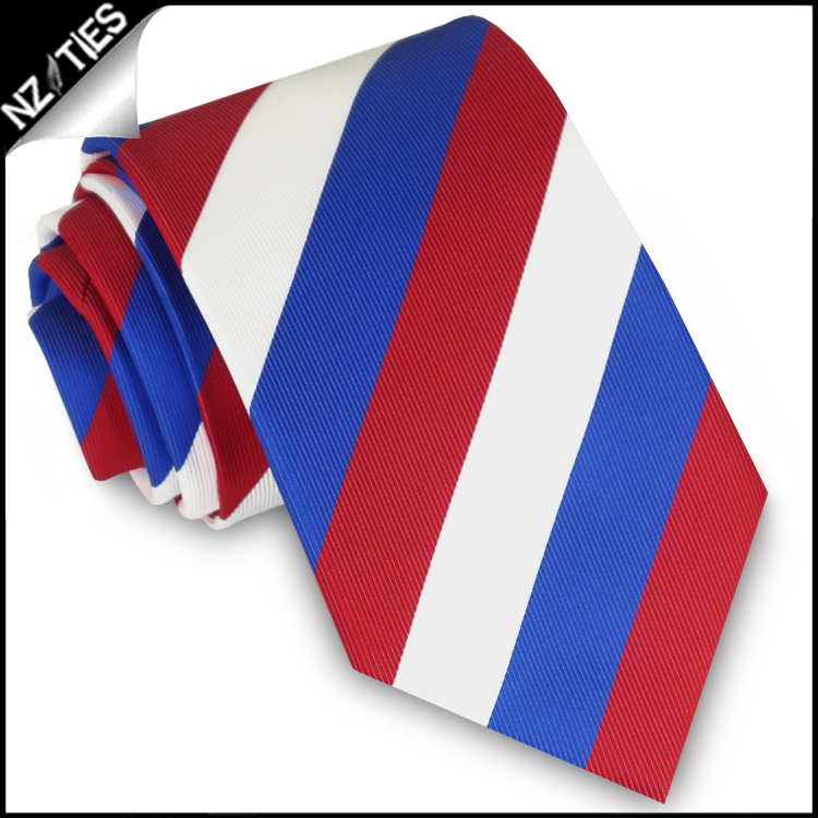 Red, White & Blue Stripes Mens Sports Necktie