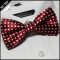 Dark Scarlet Red with White Polka Dots Bow Tie