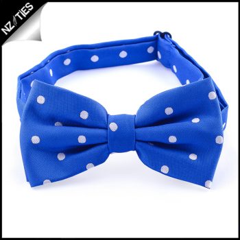 Royal Blue Polka Dot Mens Bow Tie