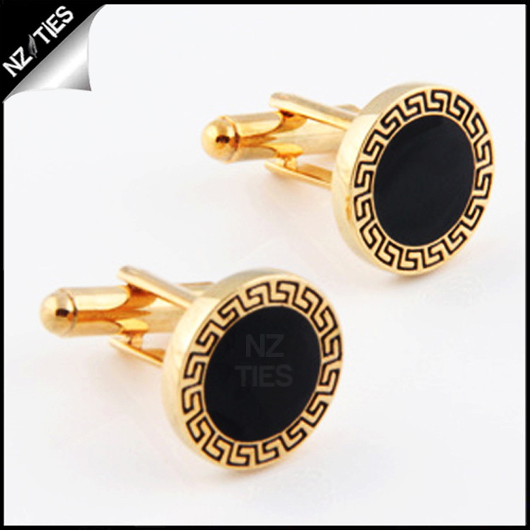 Mens Classic Gold with Black Inset Cufflinks