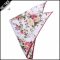 White With Pink & Apricot Floral Pattern Pocket Square