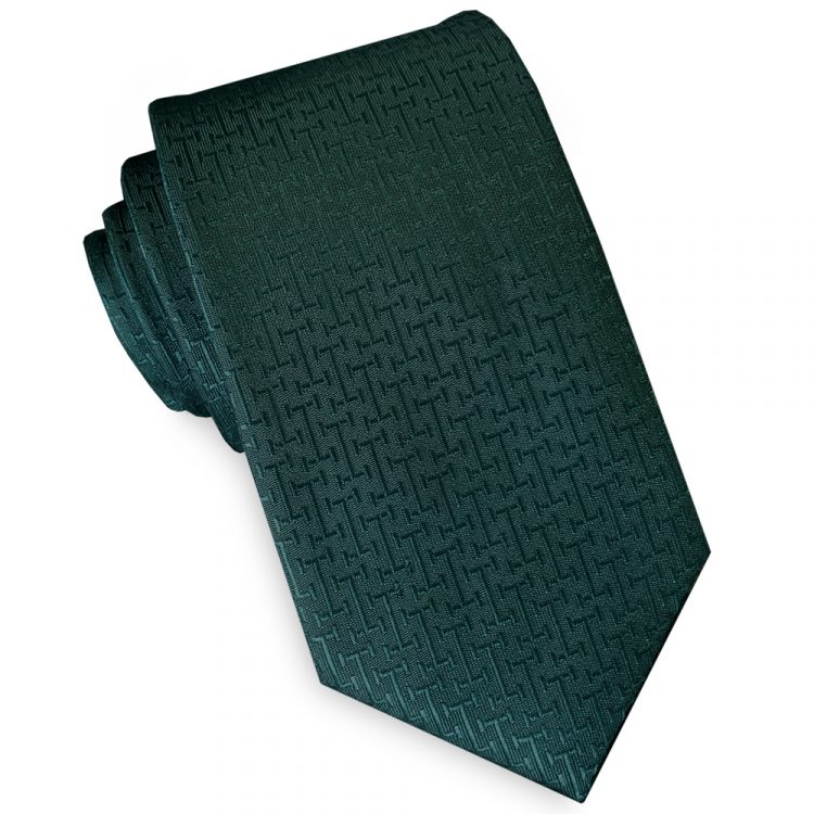 Dark Green Bar Texture Mens 7cm Necktie