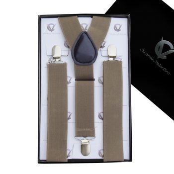 Tan Y3.5cm Men’s Braces Suspenders