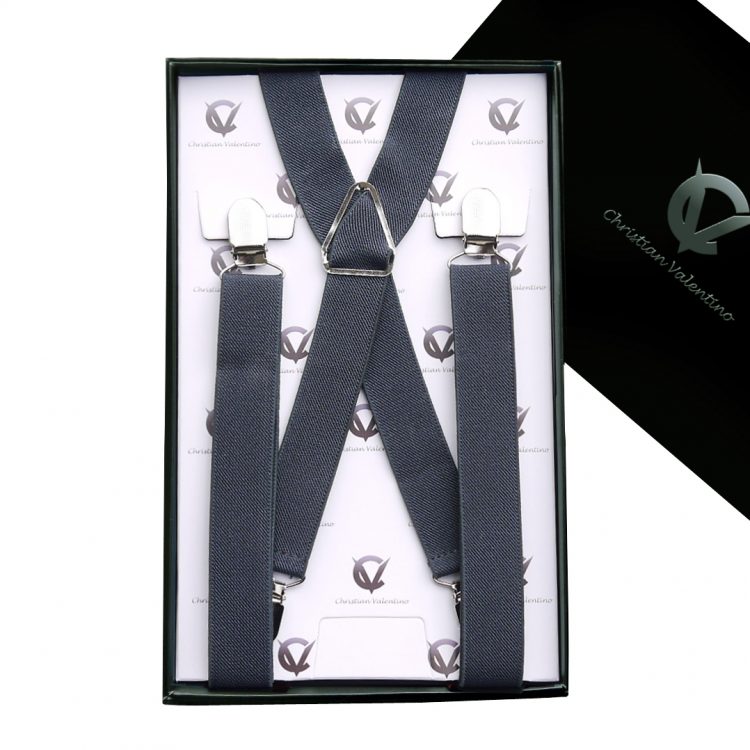 Dark Grey X2.5cm Braces Suspenders