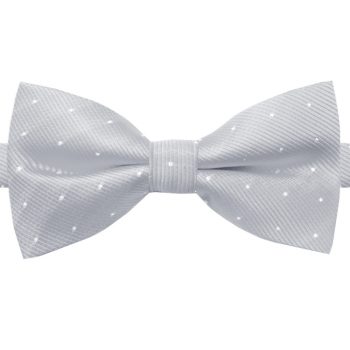 Light Grey With Small Dots Bow Tie