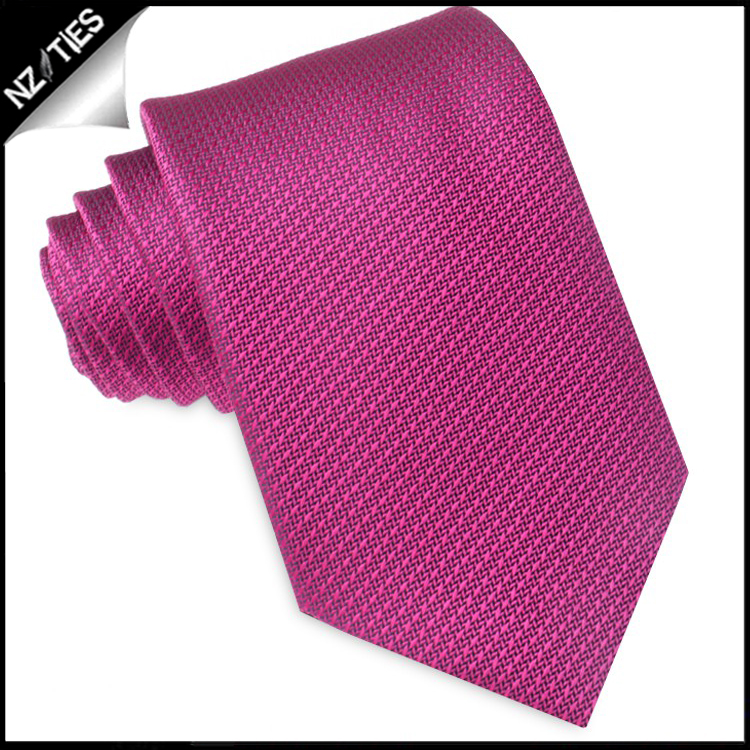 Magenta Cerise Pink Woven Texture Mens Tie - NZ TIES