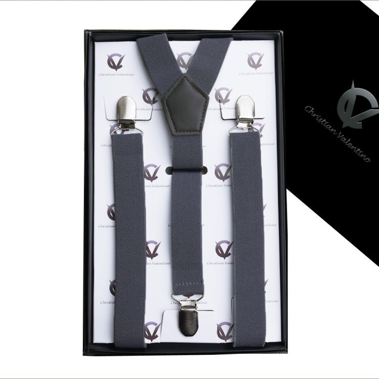 Boy's Dark Grey Y2.5cm Braces Suspenders