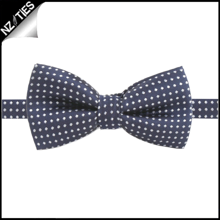 Boys Midnight Blue with White Polka Dots Bow Tie