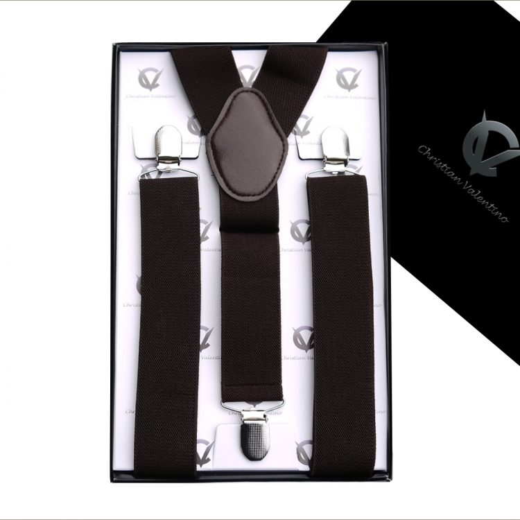 Dark Brown Y3.5cm Men's Braces Suspenders