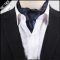 Men's Black Pin Dot With Navy Circles Ascot Cravat