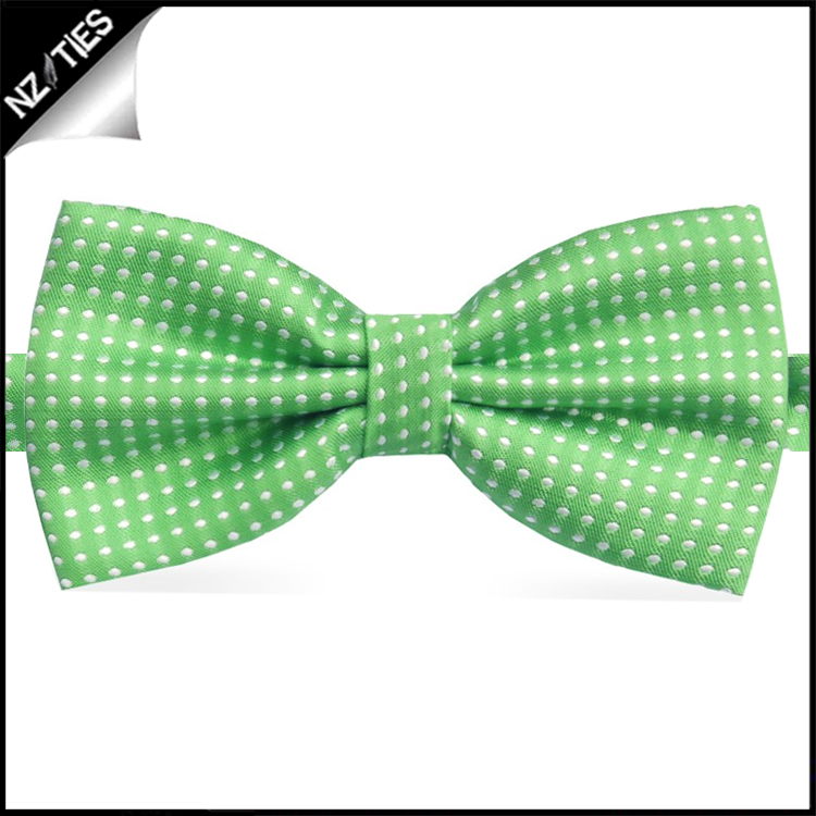 Boys Bright Green with White Polkadots Bow Tie