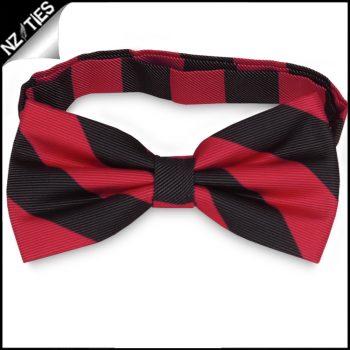Red & Black Stripes Mens Bow Tie