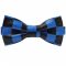 Black & Blue Check Bicast Leather Bow Tie