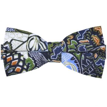 Black With Earthy Colours Floral Bow Tie