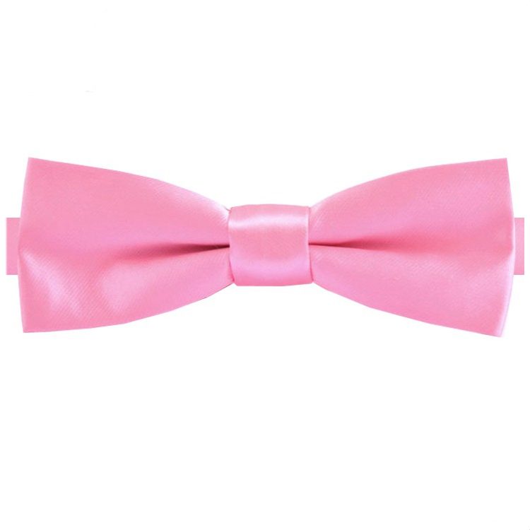 Candy Pink Slim Style Bow Tie