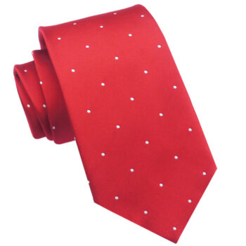 Cherry Red Pin Dot Mens Tie
