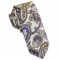 Cream With Blue Floral Paisley Men's Skinny Tie
