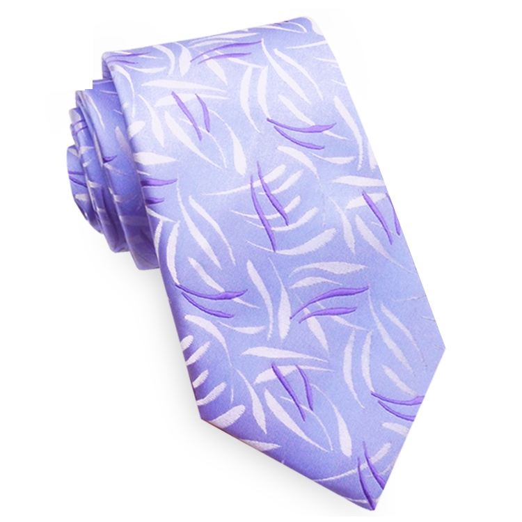 Lavender Purple with Floral Swirls Men's Slim Tie