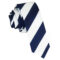 Navy Blue & White Stripes Mens Skinny Tie