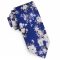 Mid Indigo Blue with White and Lilac Floral Pattern Men's Skinny
